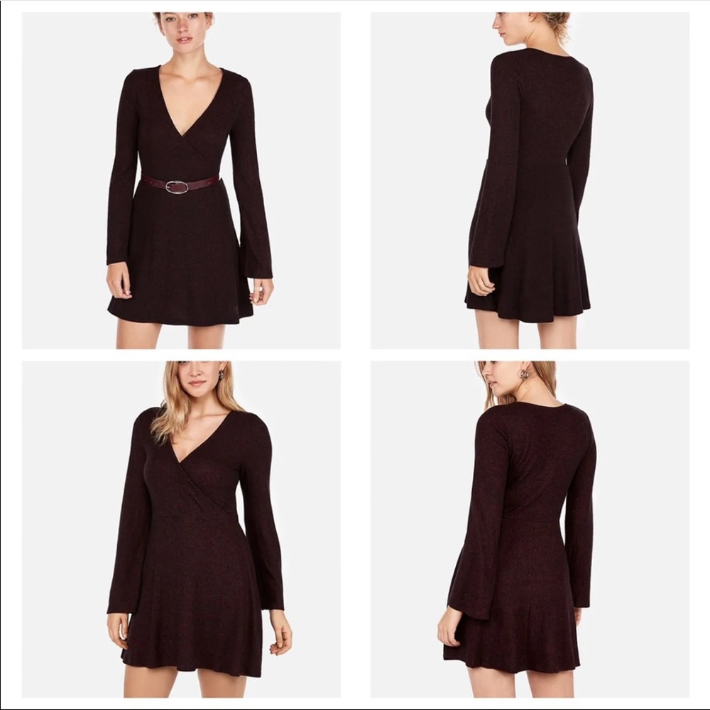 Express Cozy Plush Dress/red Wine - Picture 2 of 4